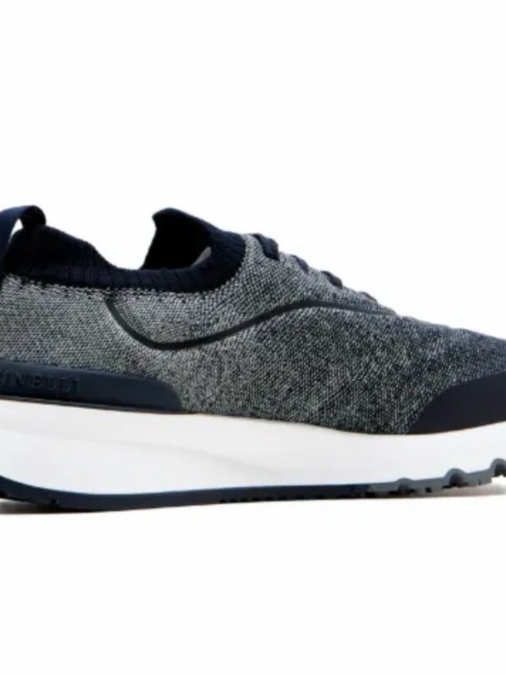 Brunello Cucinelli Navy and Gray Knit Lace-Up Sneakers - Picture 7 of 11